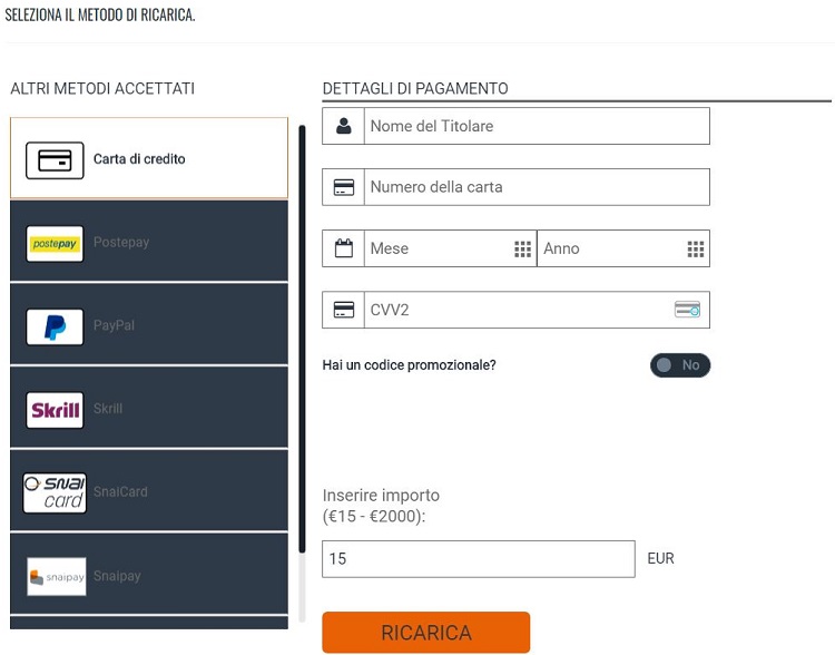 Lll Visa Mastercard E Siti Scommesse Online Italiani