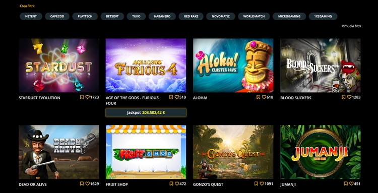 schermata di alcune tra le slot disponibili su stanleybet casino