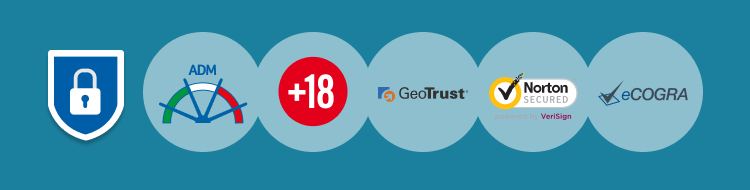 aams, geotrust, norton secured ed ecogra logo