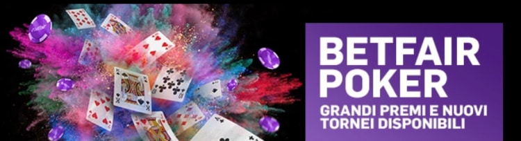 dettaglio della home page di Betfair poker