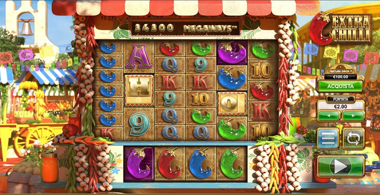 schermata di gioco della slot extra chilli megaways