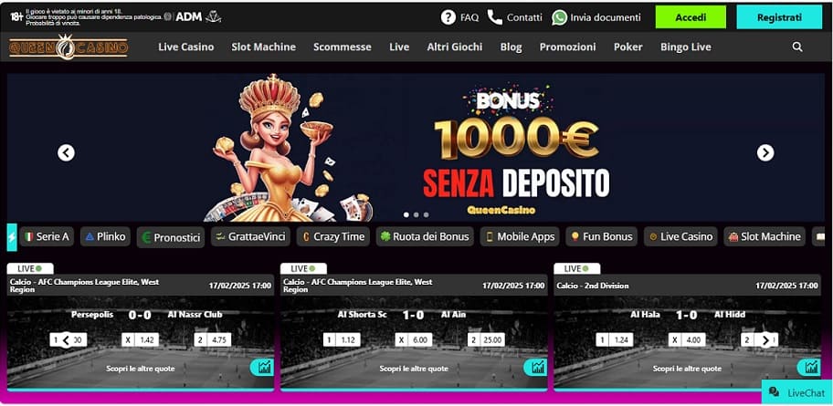 queencasino interfaccia