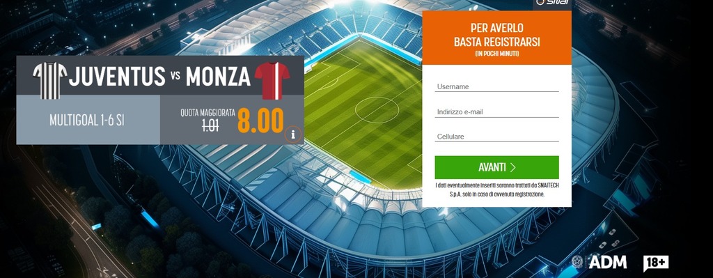 quote maggiorate juventus-monza