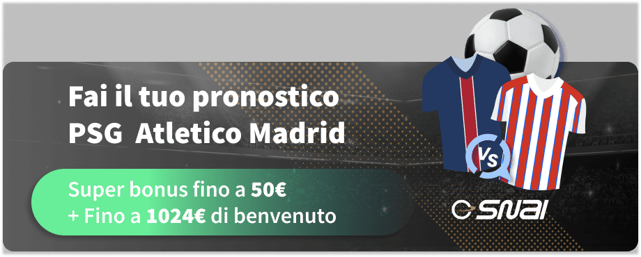 Fai il tuo pronostico PSG Atletico Madrid del 15/06/2025 - 1a giornata del Mondiale per Club