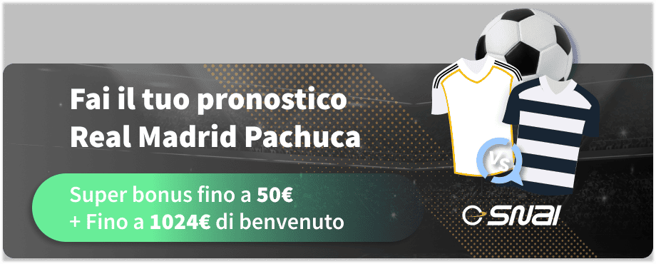 Fai il tuo Pronostico Real Madrid Pachuca del 22/06/2025