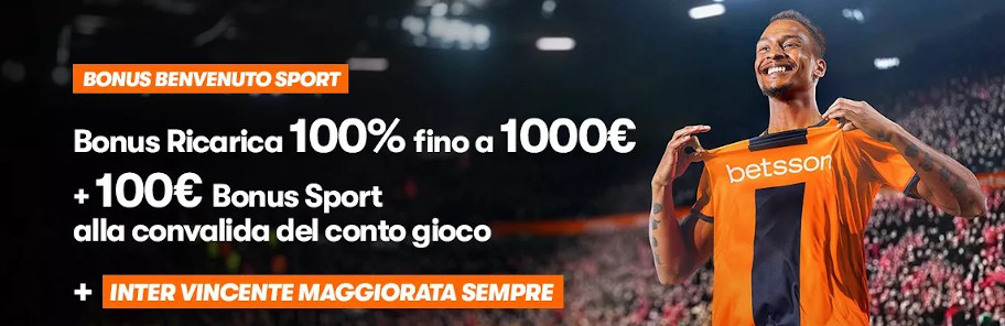 quota maggiorate betsson bonus inter vincente maggiorata sempre