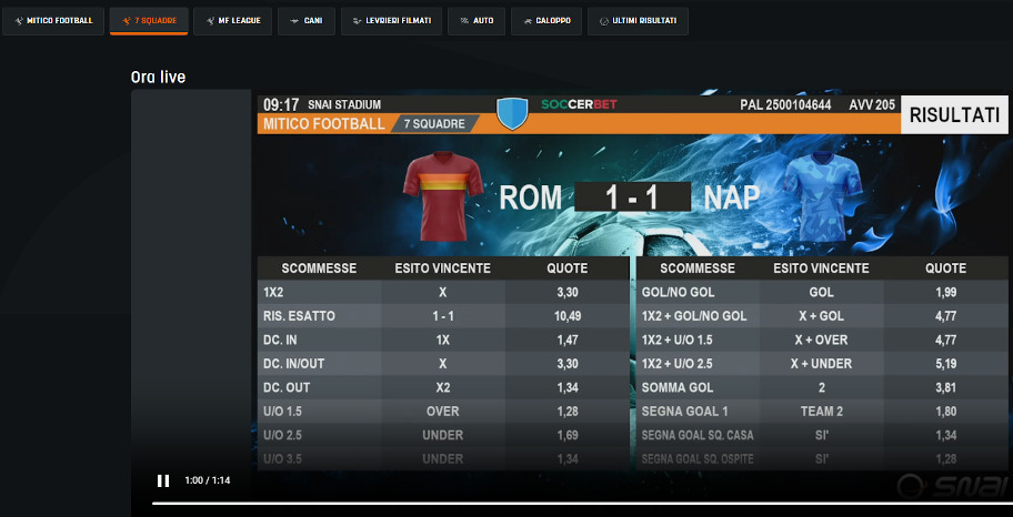 snai-scommesse-virtuali-schermata