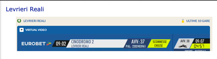 scommesse cani virtuali Eurobet