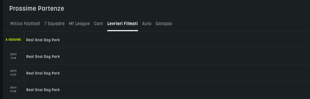 scommesse cani virtuali SNAI