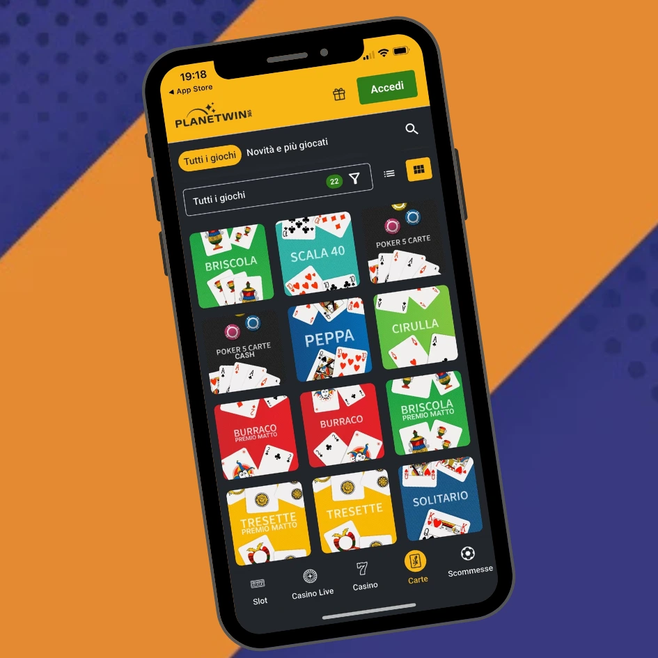 Briscola con soldi veri Planetwin365