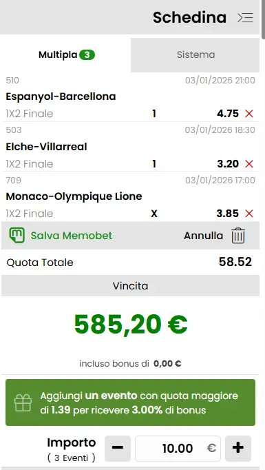 Scommettere Elabet bolletta clacio