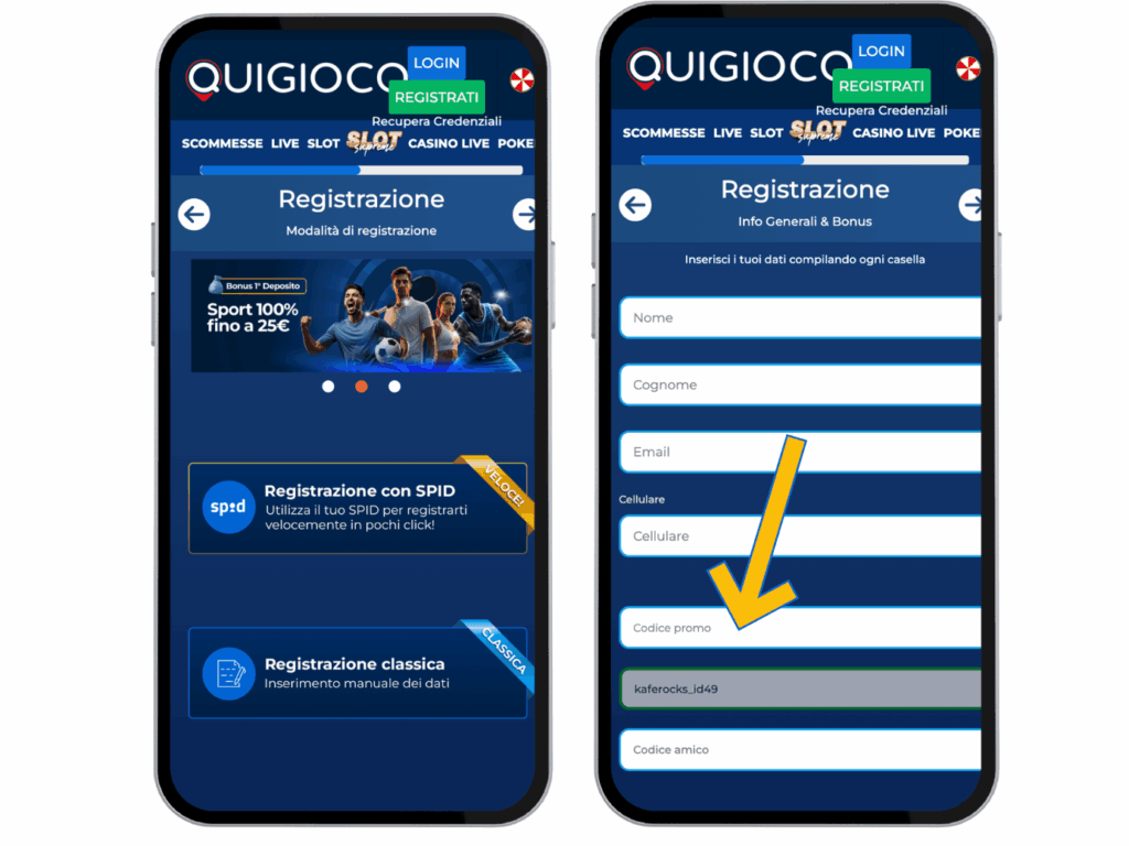 codice promo Quigioco