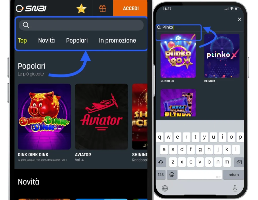 Snai casino filtro slot da mobile