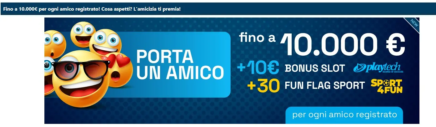 Invita un amico promozione Betflag
