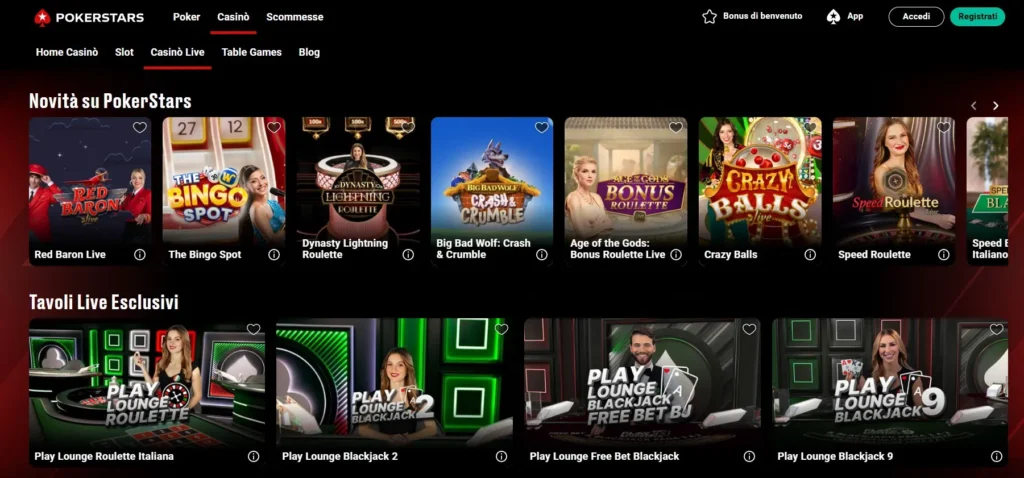 Gioca al caino con PokerStars