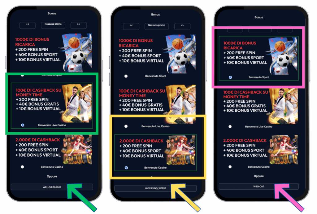 Dove inserire il codice promozionale Netbet