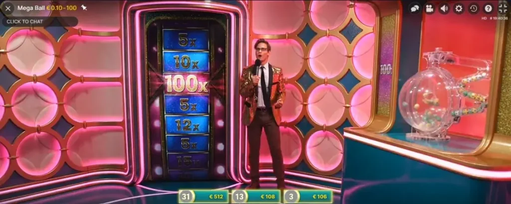 Vinci con Megaball live game