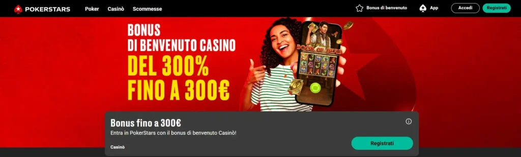 Gioca a pokerstars con il bonus casino