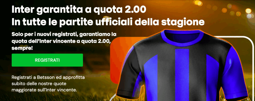 quota maggiorate betsson bonus inter vincente maggiorata sempre