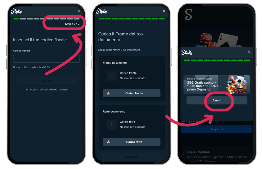 registrazione senza codice promozionale Stake