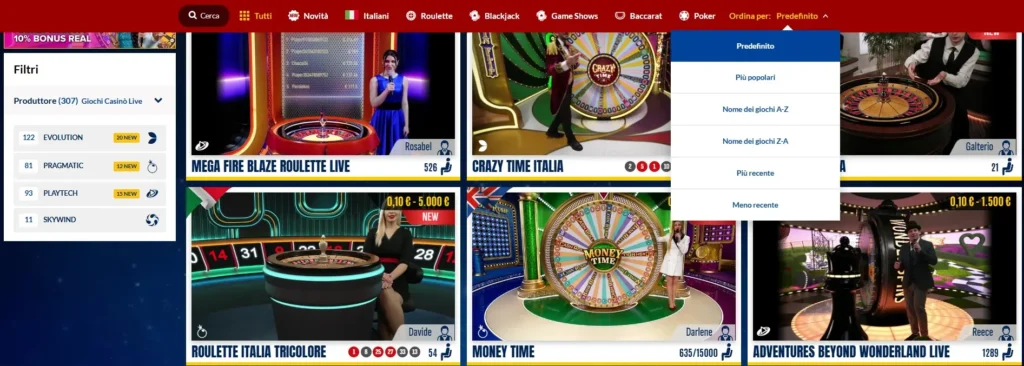 gioca al casinò live con Starvegas
