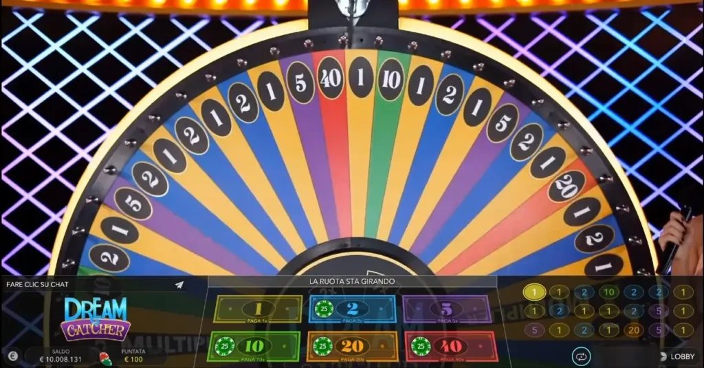Gioca con Dream Catcher live su Lottomatica