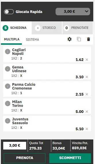 Crea la schedina con Lottomatica