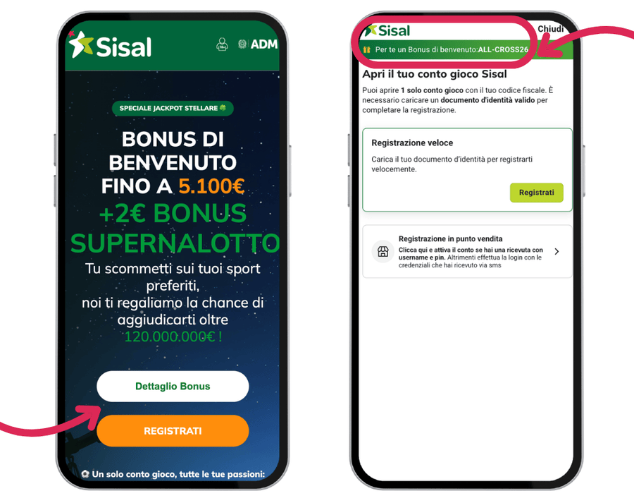 Dove inserire codice promozionale Sisal