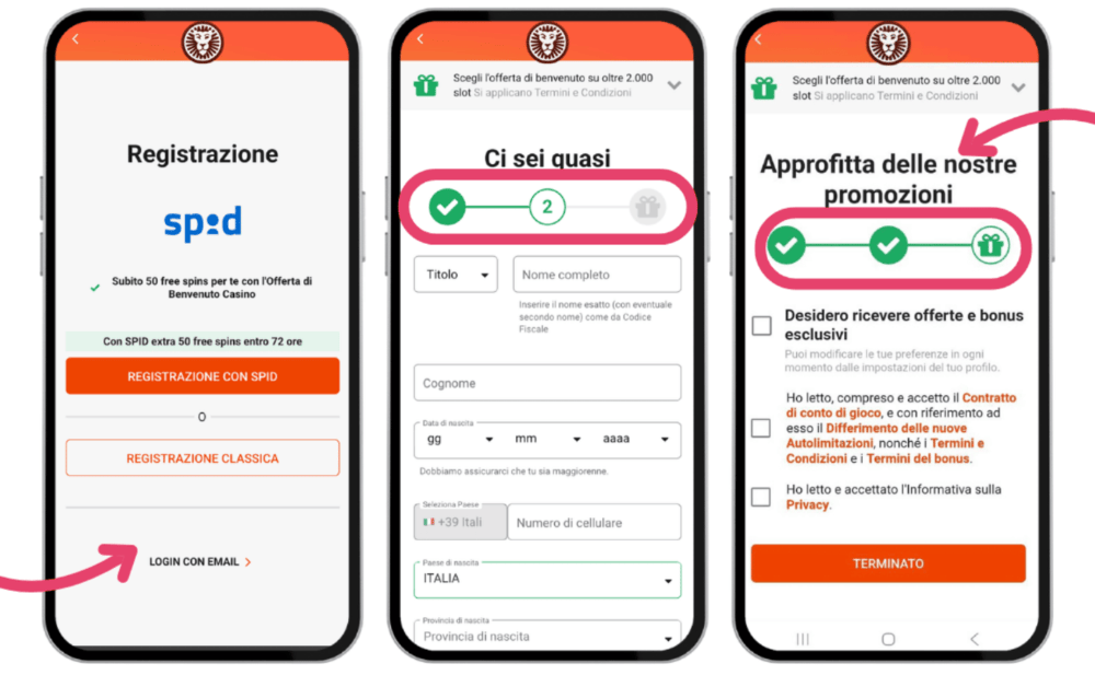 Registrazione Leovegas codice promozionale automatico