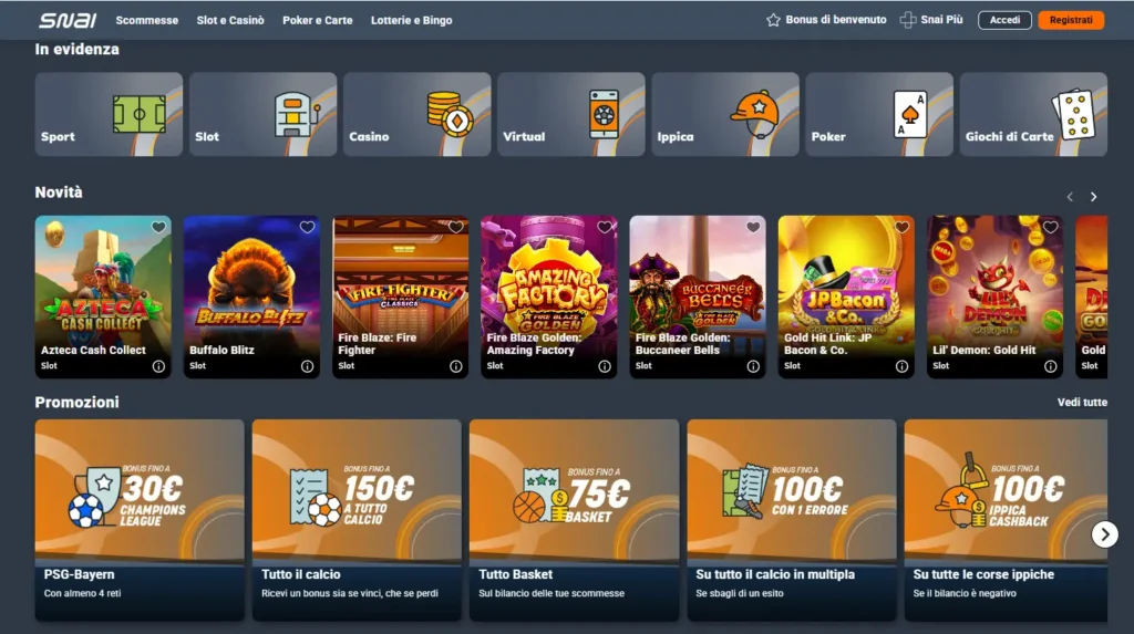 Gioca con snai nuova lobby