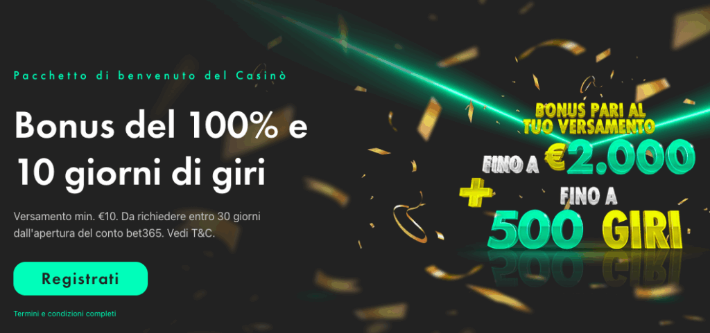 il.bonus casino di bet 365