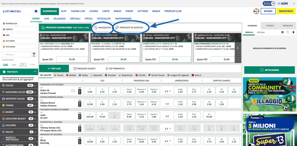 Lottomatica scommesse