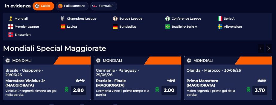 Quote maggiorate Sportbet