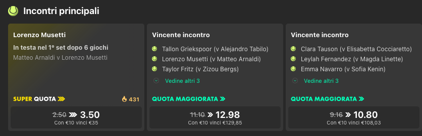 Bet365 quote maggiorate