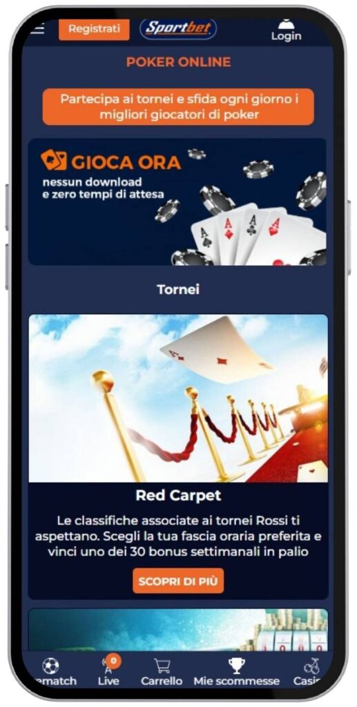 Sportbet mobile screenshot poker