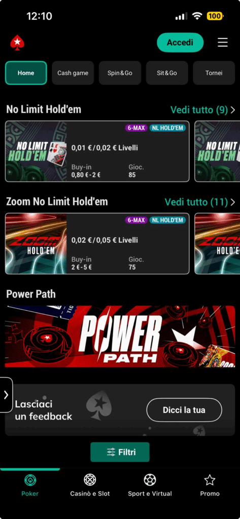 L'app poker di Pokerstars