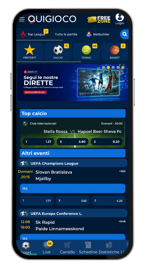 Quigioco scommesse screenshot