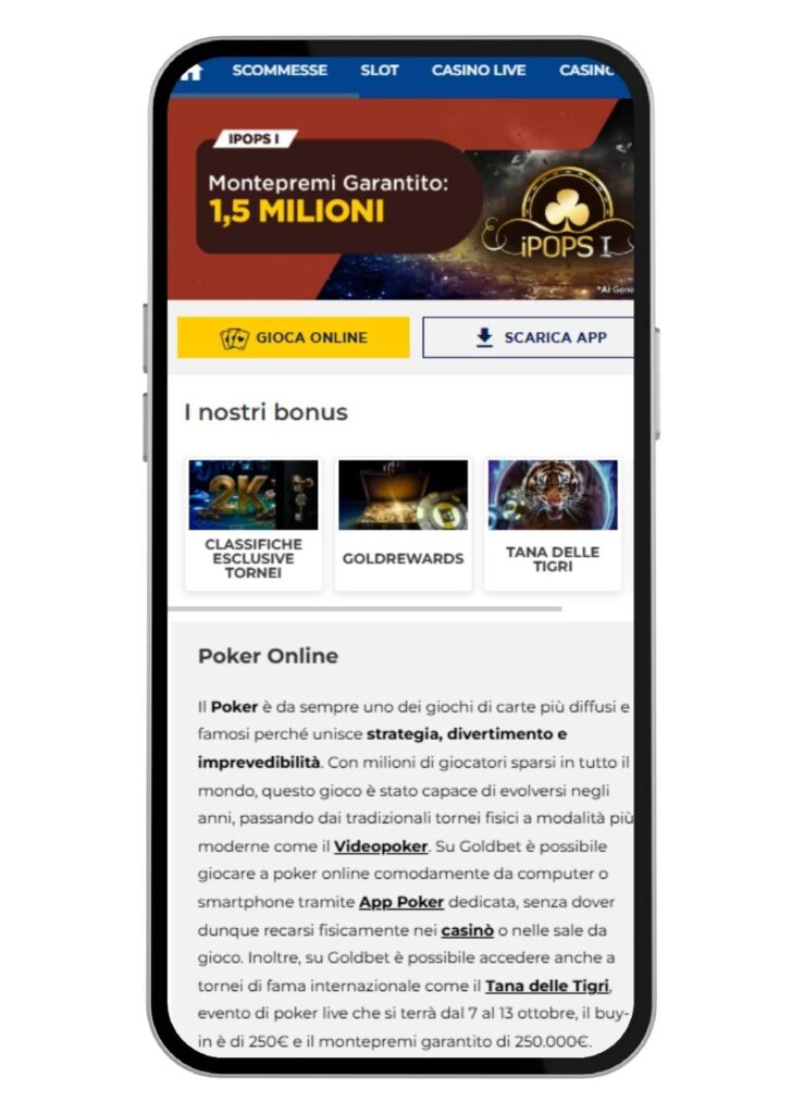 Goldbet poker