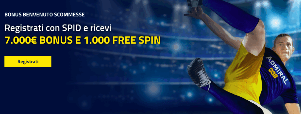 admiralbet bonus scommesse