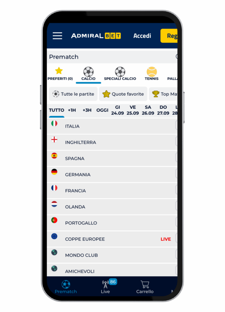 admiralbet scommesse