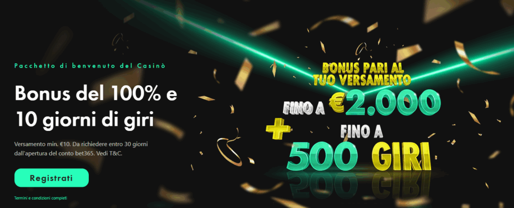 Bonus casin&ograve; di bet365